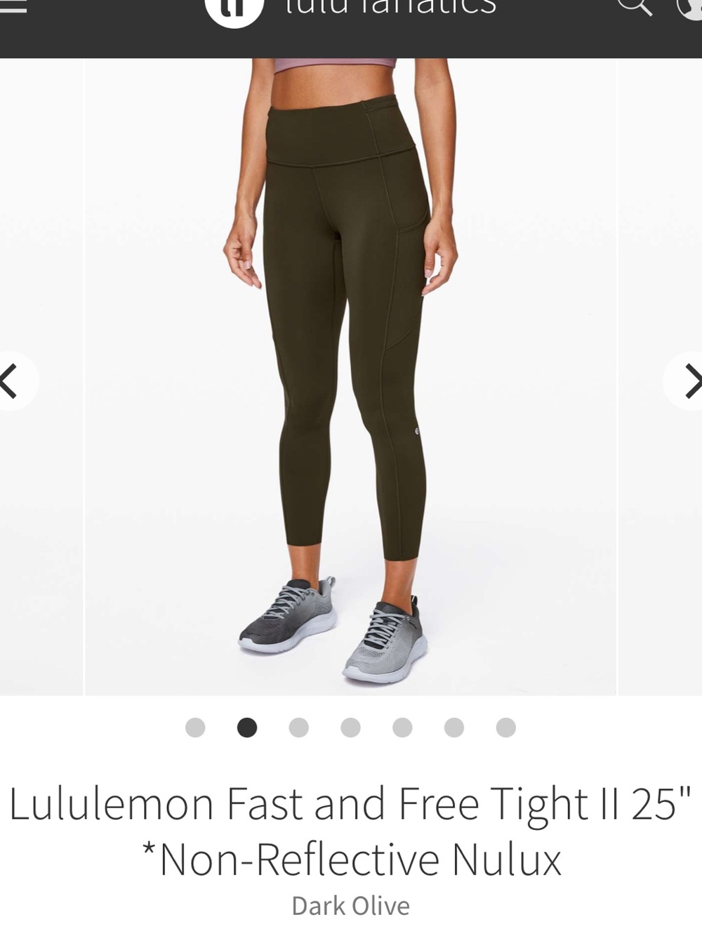 Lululemon Fast and Free Tight II 25" *Non-Reflective Nulux Size 12